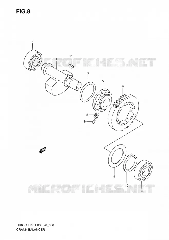 BALANCIER Suzuki MOTO 650 DR 2010  DR650SE L0 (E03,E28,E33)