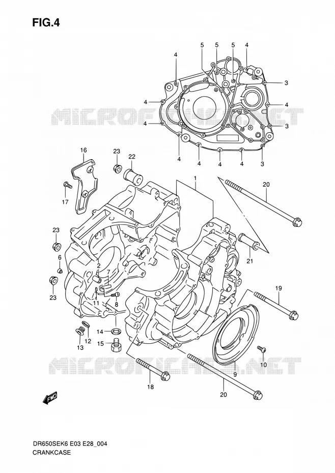 CARTER Suzuki MOTO 650 DR 2010  DR650SE L0 (E03,E28,E33)
