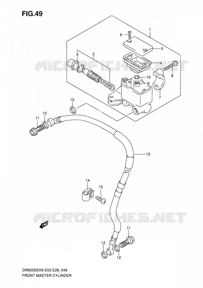 MAITRE CYLINDRE AVANT Suzuki MOTO 650 DR 2010  DR650SE L0 (E03,E28,E33)