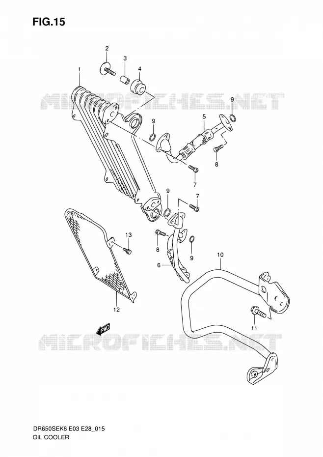RADIATEUR D'HUILE Suzuki MOTO 650 DR 2010  DR650SE L0 (E03,E28,E33)