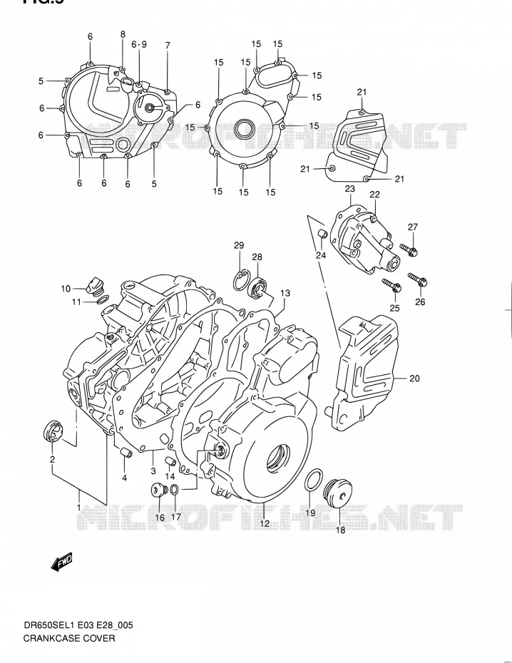 CARTER Suzuki MOTO 650 DR 2011  DR650SE L1 (E03,E28,E33)
