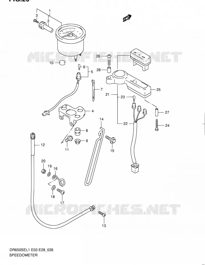 COMPTEUR (DR650SEL1 E03) Suzuki MOTO 650 DR 2011  DR650SE L1 (E03,E28,E33)