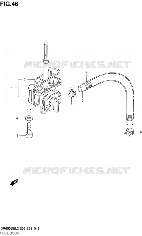 ROBINET D'ESSENCE Suzuki MOTO 650 DR 2012  DR650SE L2 (E03,E28,E33)