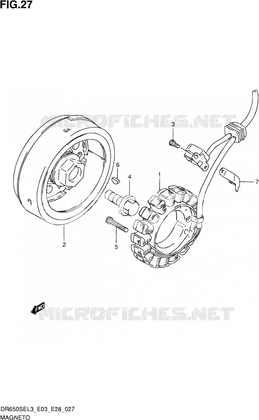 ALLUMAGE ROTOR - STATOR Suzuki MOTO 650 DR 2013  DR650SE L3 (E03,E28,E33)