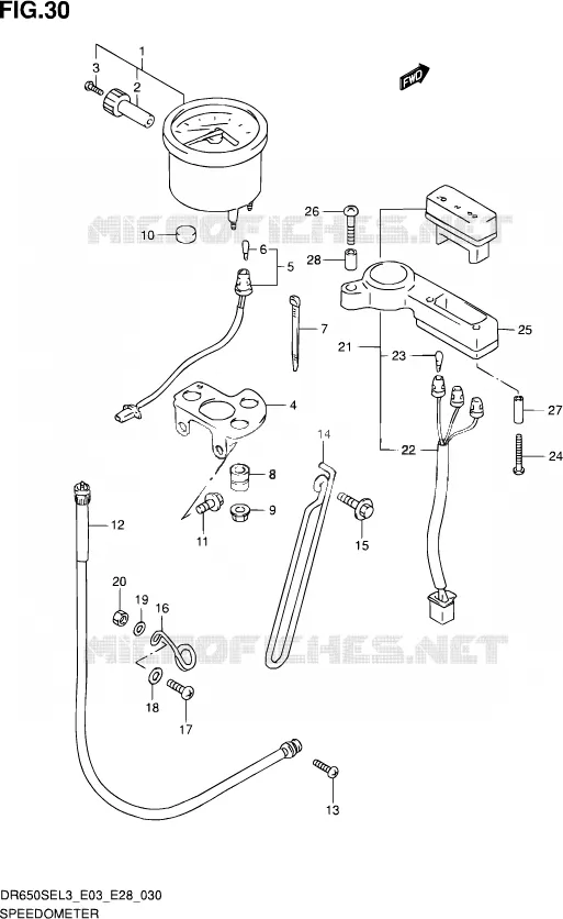 COMPTEUR (DR650SEL3 E03) Suzuki MOTO 650 DR 2013  DR650SE L3 (E03,E28,E33)