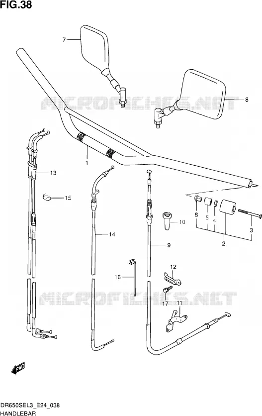 GUIDON Suzuki MOTO 650 DR 2013  DR650SE L3 (E24)