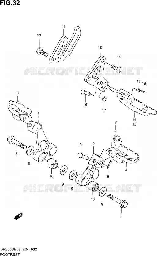 REPOSE PIED Suzuki MOTO 650 DR 2013  DR650SE L3 (E24)