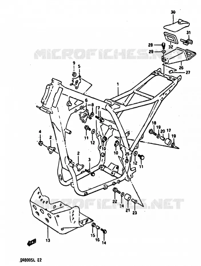 CADRE Suzuki MOTO 800 DR 1990  DR800S L/DR800SU L
