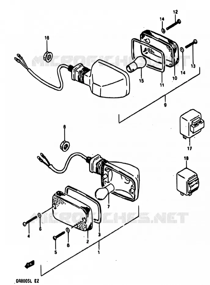 CLIGNOTANTS Suzuki MOTO 800 DR 1990  DR800S L/DR800SU L