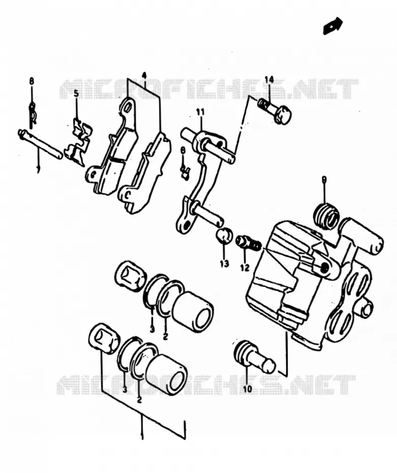 ETRIER DE FREIN ARRIERE Suzuki MOTO 800 DR 1990  DR800S L/DR800SU L