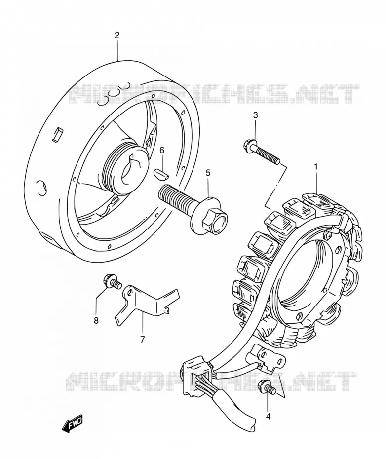 ALLUMAGE ROTOR - STATOR Suzuki MOTO 800 DR 1991  DR800S M/DR800SU M