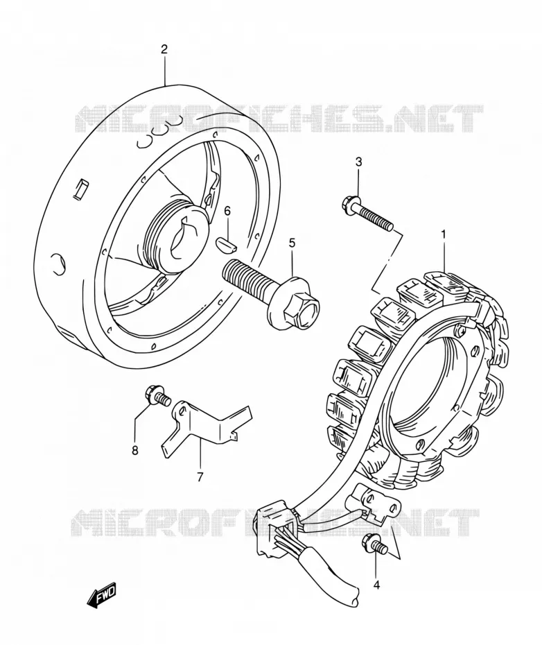 ALLUMAGE ROTOR - STATOR Suzuki MOTO 800 DR 1992  DR800S N/DR800SU N