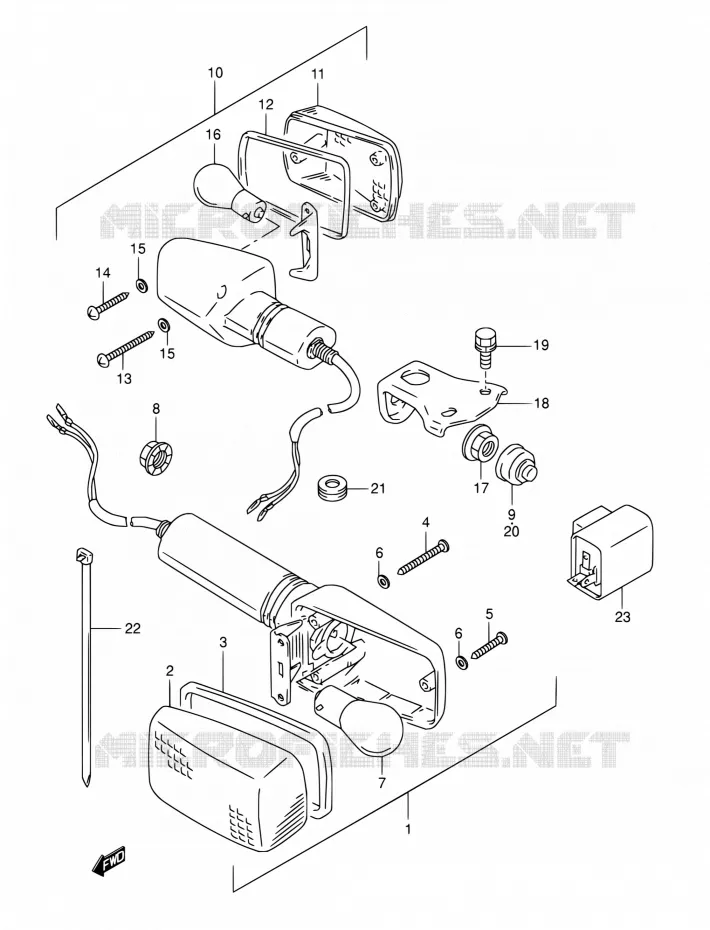 CLIGNOTANTS (MODELE M/N/P) Suzuki MOTO 800 DR 1993  DR800S P/DR800SU P