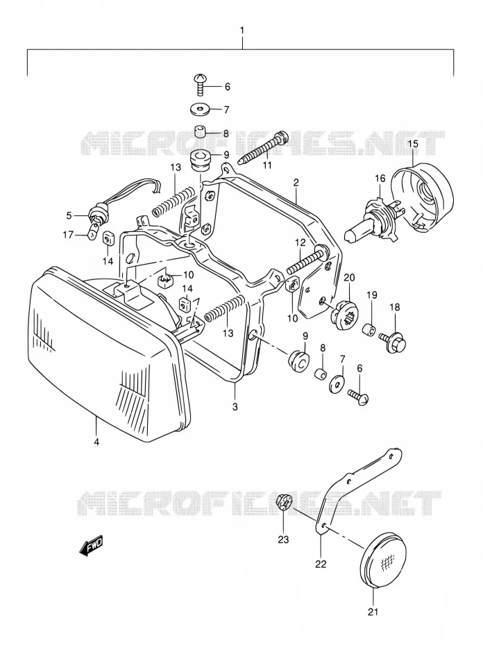 PHARE (MODELE R/S/T) Suzuki MOTO 800 DR 1994  DR800S R/DR800SU R