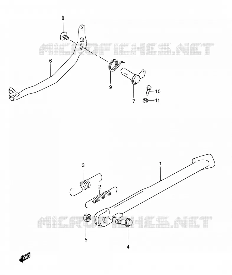 BEQUILLE - PEDALE DE FREIN ARRIERE Suzuki MOTO 800 DR 1995  DR800S S/DR800SU S