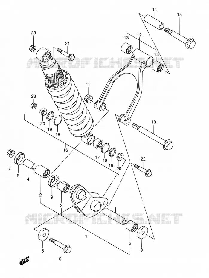 BIELLETTE D'AMORTISSEUR Suzuki MOTO 800 DR 1995  DR800S S/DR800SU S