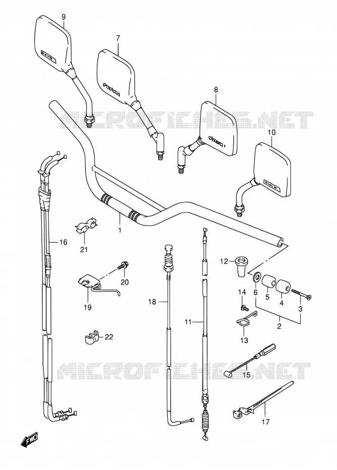 GUIDON (MODELE S) Suzuki MOTO 800 DR 1995  DR800S S/DR800SU S