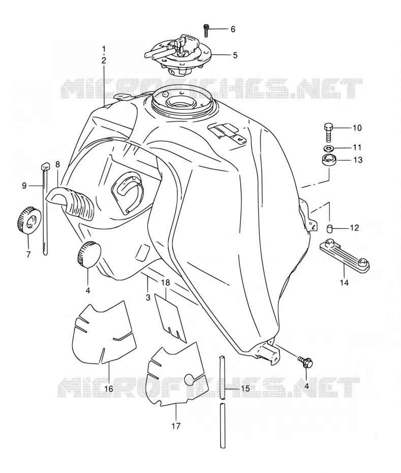 RESERVOIR D'ESSENCE Suzuki MOTO 800 DR 1995  DR800S S/DR800SU S