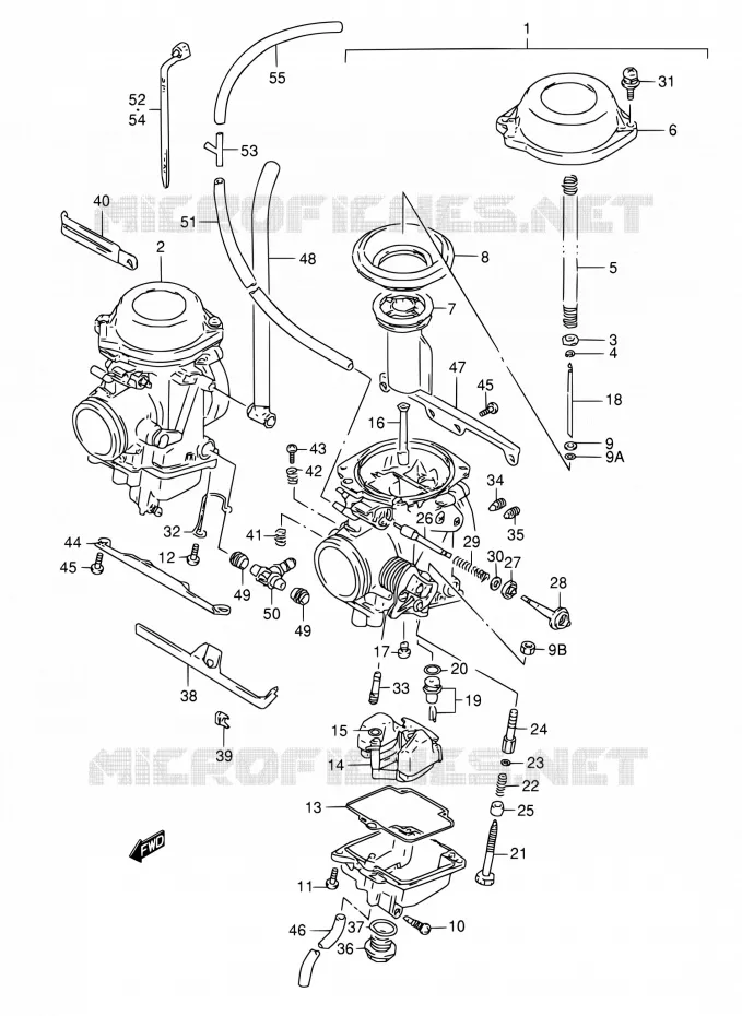 CARBURATEUR (MODELE P/R/S/T) Suzuki MOTO 800 DR 1996  DR800S T/DR800SU T