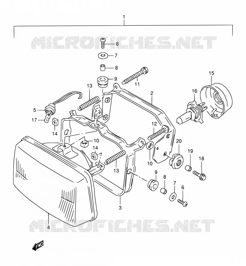 PHARE Suzuki MOTO 800 DR 1997  DR800S V/DR800SU V