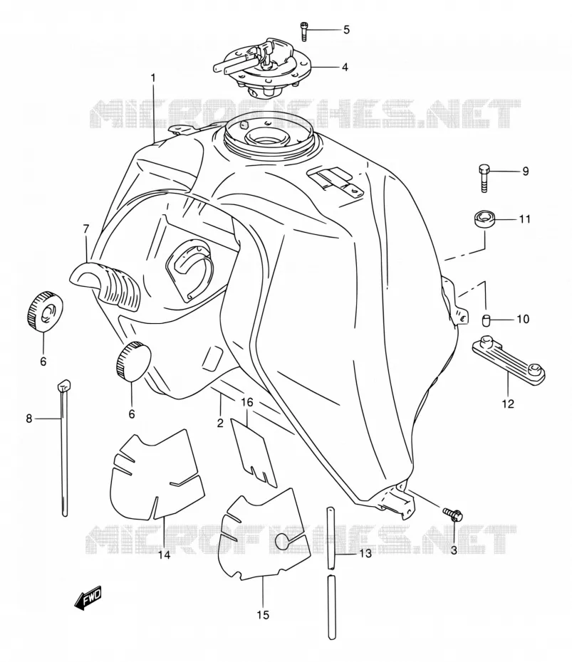 RESERVOIR D'ESSENCE Suzuki MOTO 800 DR 1997  DR800S V/DR800SU V