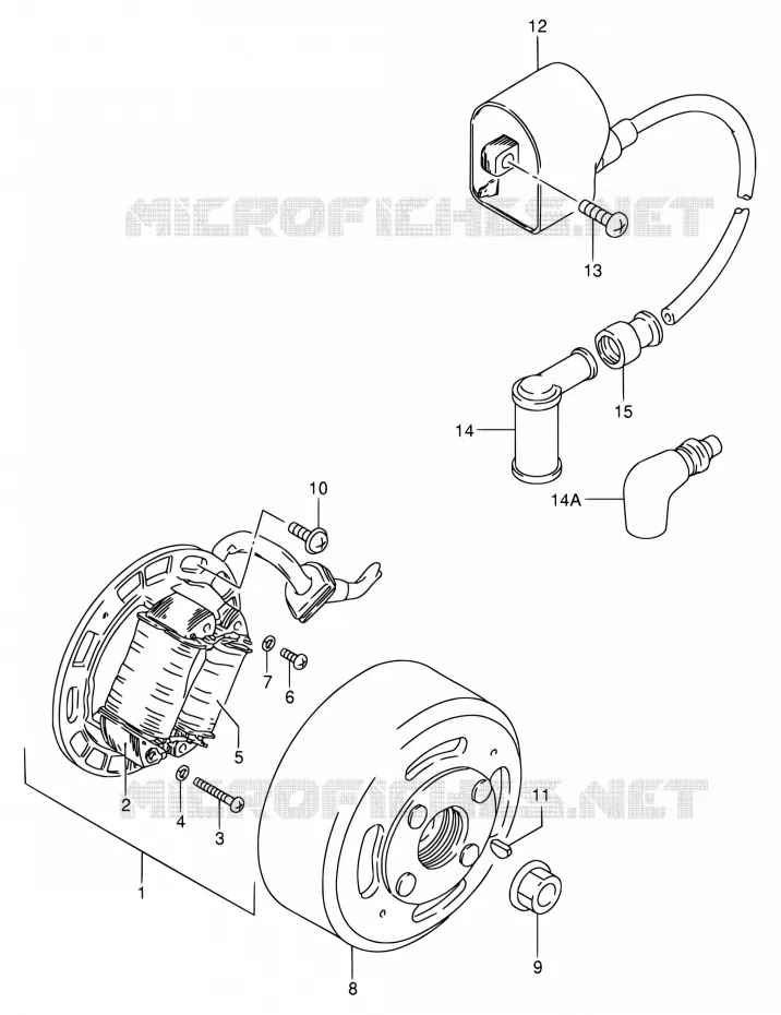 ALLUMAGE ROTOR - STATOR Suzuki MOTO 80 DS 1997  DS80 V (E03,E28,E33)