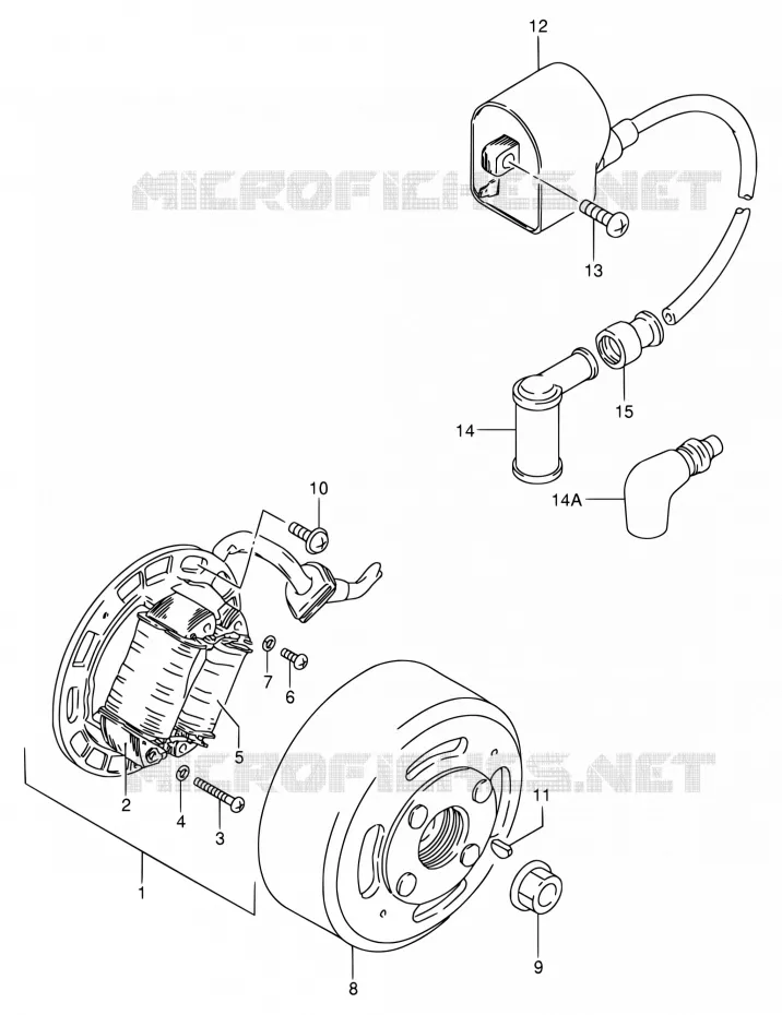 ALLUMAGE ROTOR - STATOR Suzuki MOTO 80 DS 1999  DS80 W (E03,E28,E33)