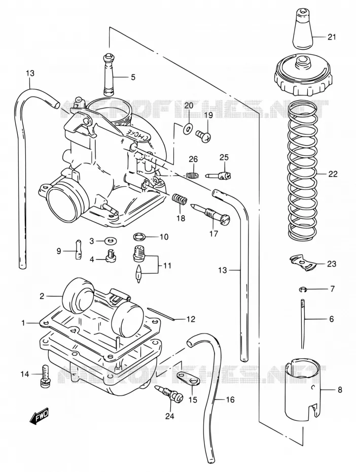 CARBURATEUR Suzuki MOTO 80 DS 1999  DS80 W (E03,E28,E33)