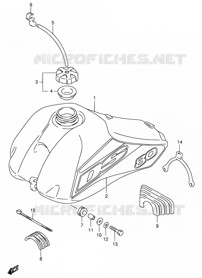 RESERVOIR D'ESSENCE (MODELE Y) Suzuki MOTO 80 DS 1999  DS80 X (E03,E28,E33)