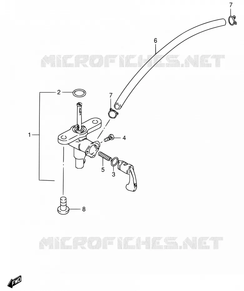 ROBINET D'ESSENCE Suzuki MOTO 80 DS 2000  DS80 Y (E03,E28,E33)