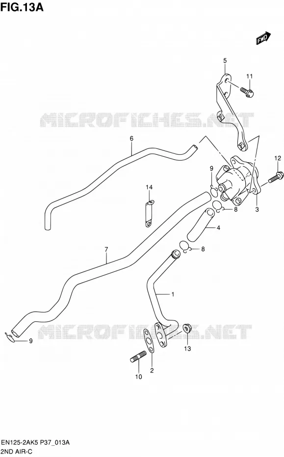 SYSTEME RECYCLAGE GAZ ECHAPPEMENT (MODEL K6/K7) Suzuki MOTO 125 EN 2006  EN125-2AK6(P37)