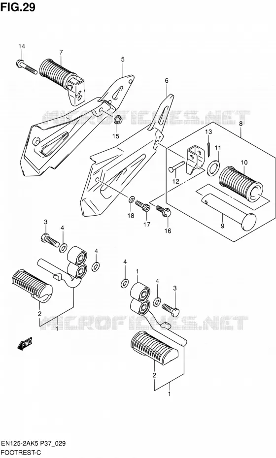 REPOSE PIED Suzuki MOTO 125 EN 2007  EN125-2AK7(P37)
