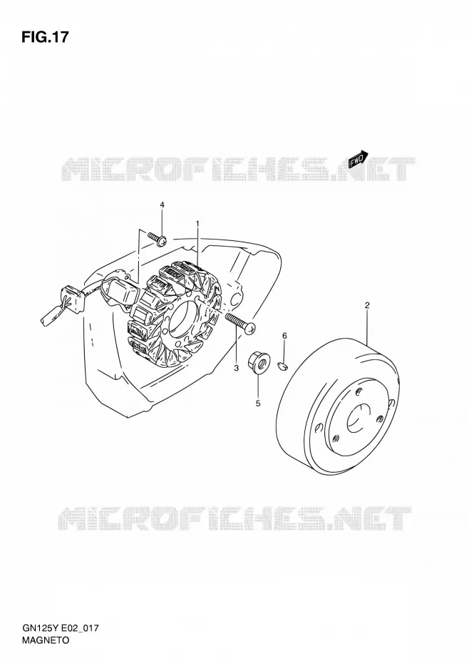 ALLUMAGE ROTOR - STATOR Suzuki MOTO 125 GN 1998  GN125 W/GN125E W/GN125U W
