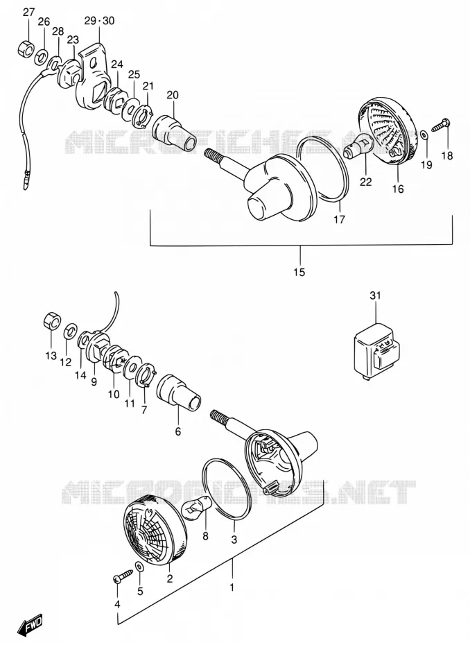 CLIGNOTANTS (MODEL Z E02) Suzuki MOTO 125 GN 1992  GN125EN(E30)