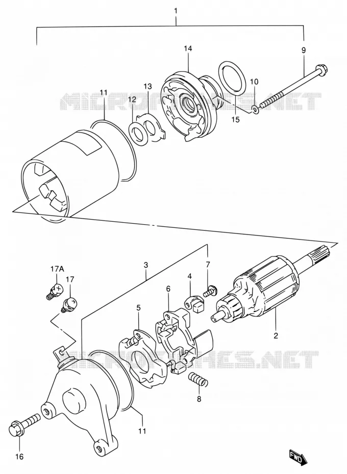 DEMARREUR (MODELE M/N/R) Suzuki MOTO 125 GN 1992  GN125EN(E30)