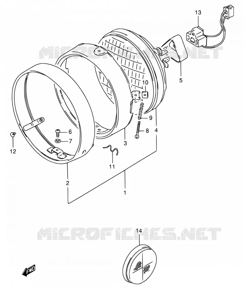 PHARE (MODELE N/R E30) Suzuki MOTO 125 GN 1992  GN125EN(E30)