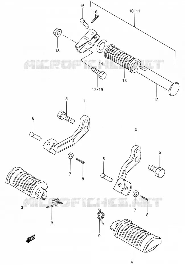 REPOSE PIED Suzuki MOTO 125 GN 1992  GN125EN(E30)