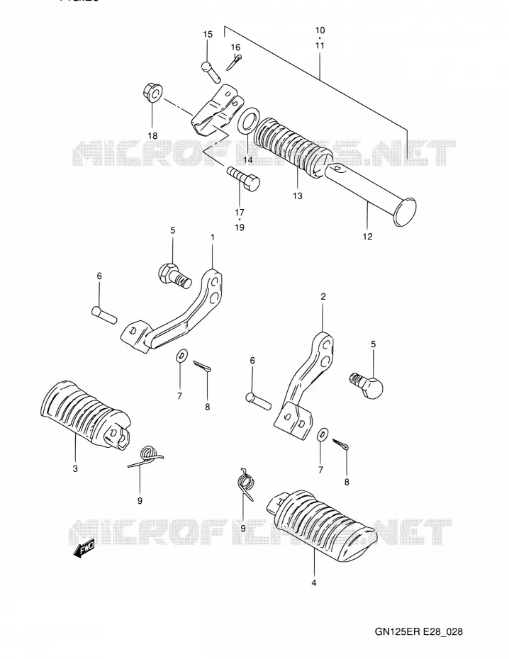 REPOSE PIED Suzuki MOTO 125 GN 1993  GN125E P (E03,E28,E33)