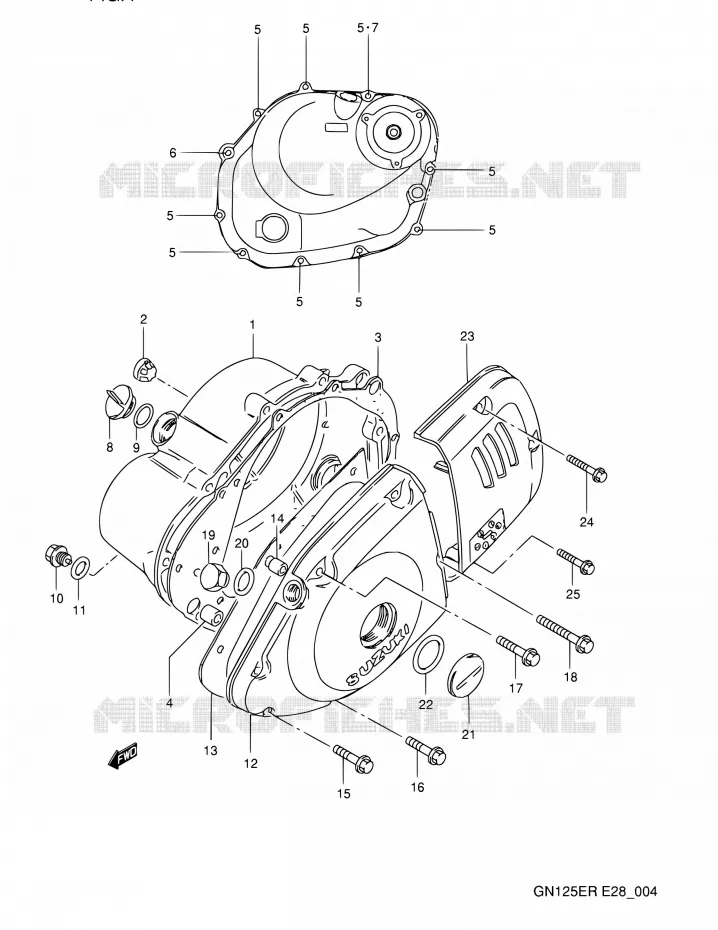 CARTER Suzuki MOTO 125 GN 1994  GN125E R (E03,E28,E33)