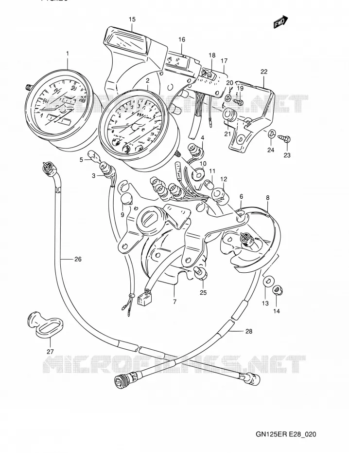 COMPTEUR Suzuki MOTO 125 GN 1994  GN125E R (E03,E28,E33)