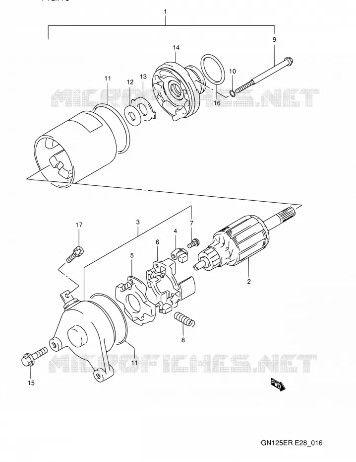 DEMARREUR Suzuki MOTO 125 GN 1994  GN125E R (E03,E28,E33)
