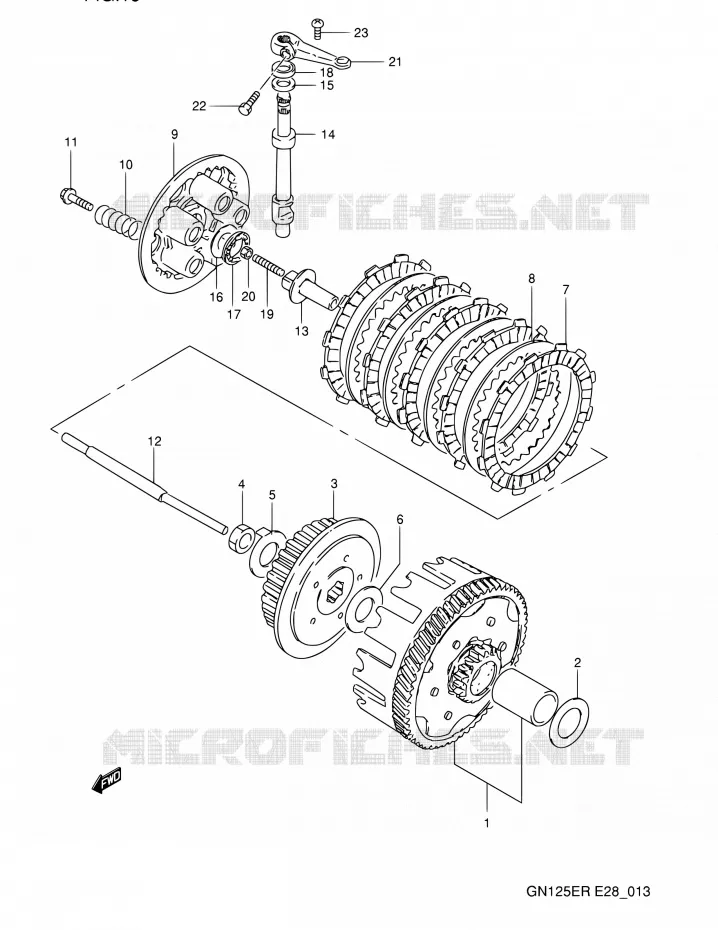 EMBRAYAGE Suzuki MOTO 125 GN 1994  GN125E R (E03,E28,E33)