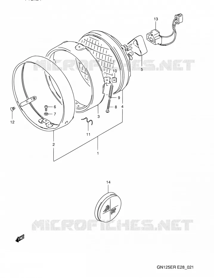 PHARE Suzuki MOTO 125 GN 1994  GN125E R (E03,E28,E33)