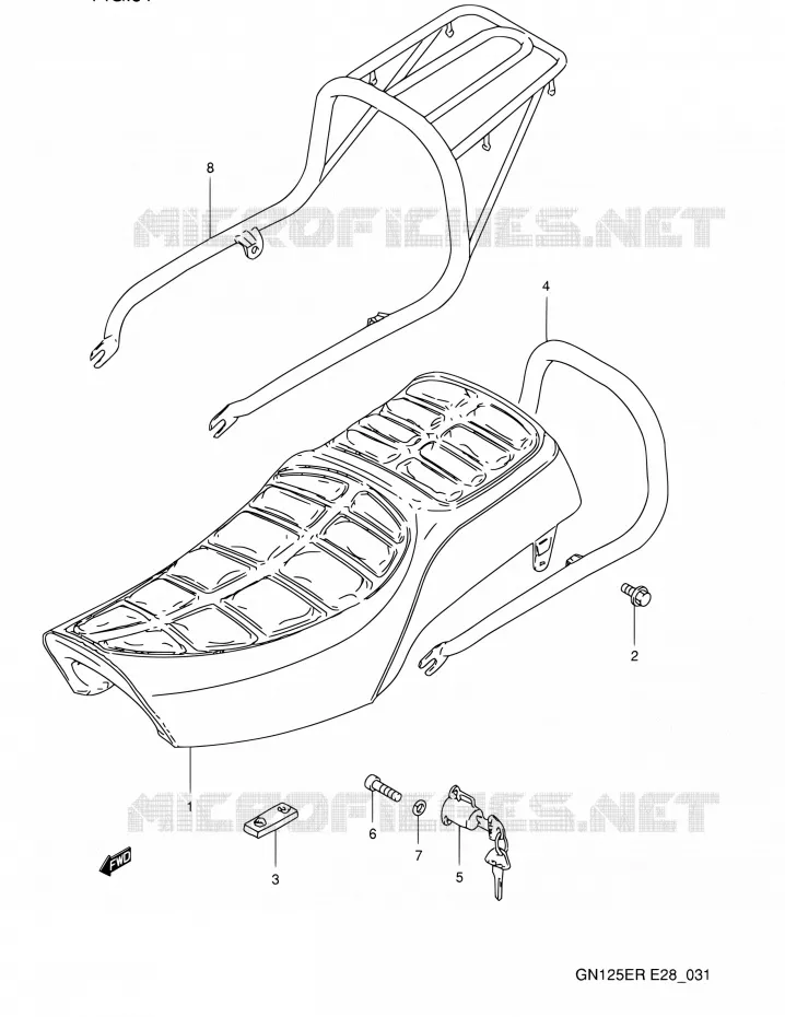 SELLE Suzuki MOTO 125 GN 1994  GN125E R (E03,E28,E33)