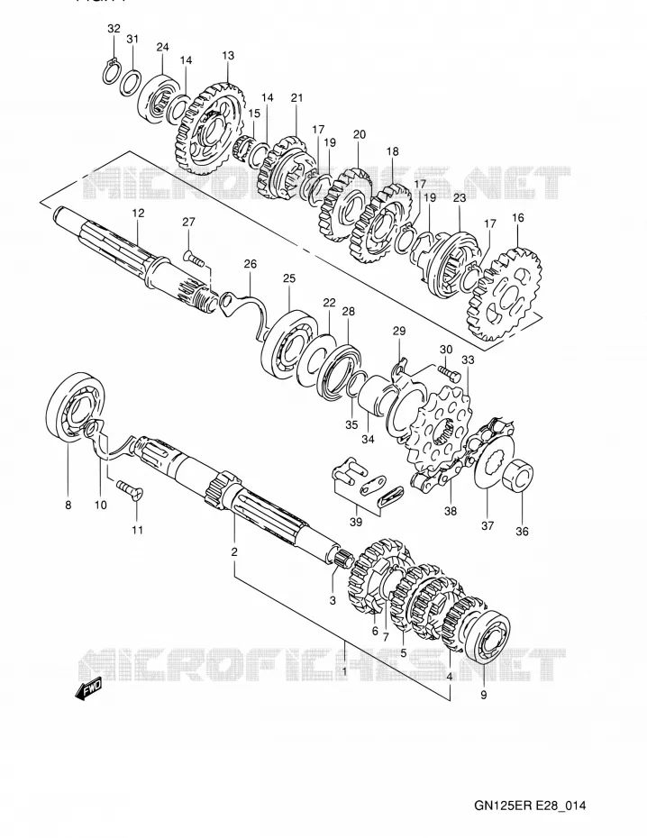 TRANSMISSION Suzuki MOTO 125 GN 1994  GN125E R (E03,E28,E33)