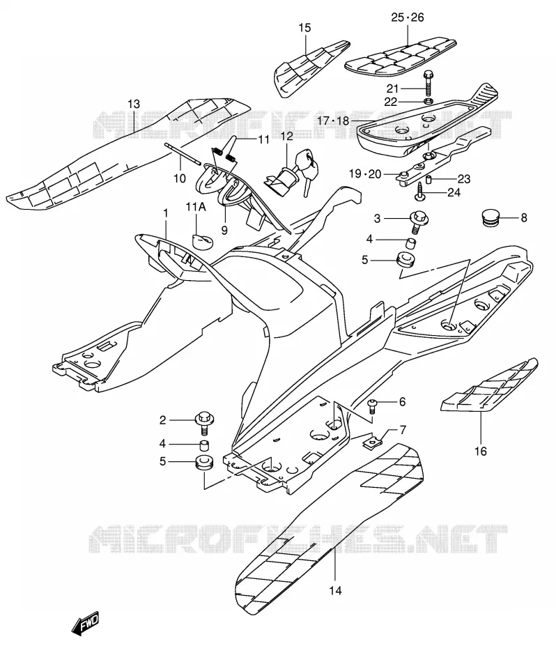 MARCHE PIEDS (MODELE X) Suzuki SCOOTER 400 BURGMAN 2002  AN400K2(E2)