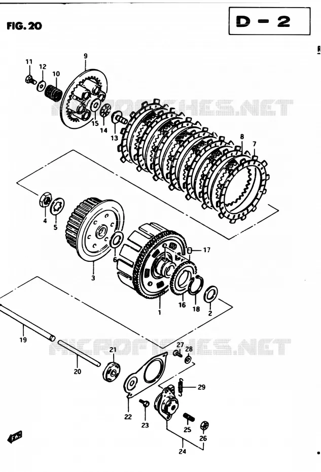 EMBRAYAGE Suzuki MOTO 450 GS-E 1982  GS450EZ