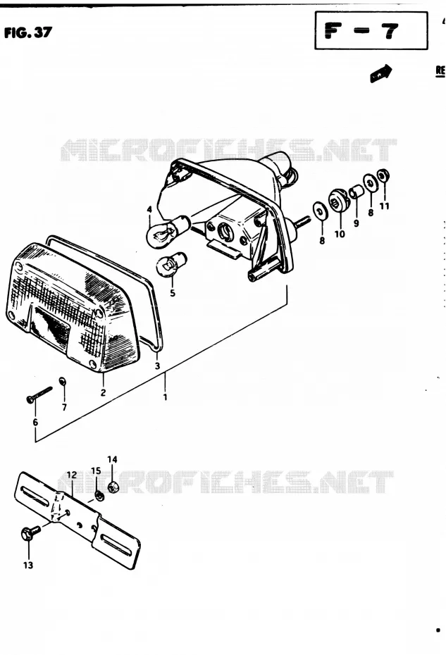 ENSEMBLE FEU ARRIERE Suzuki MOTO 450 GS-E 1982  GS450EZ