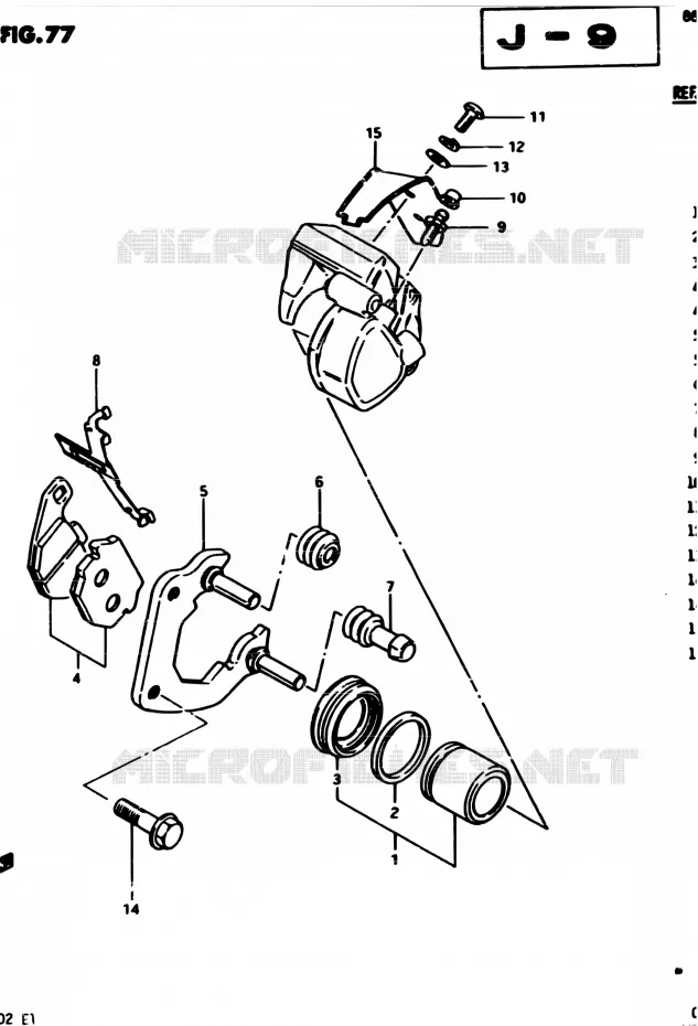 ETRIER DE FREIN AVANT (E34) Suzuki MOTO 450 GS-E 1982  GS450EZ