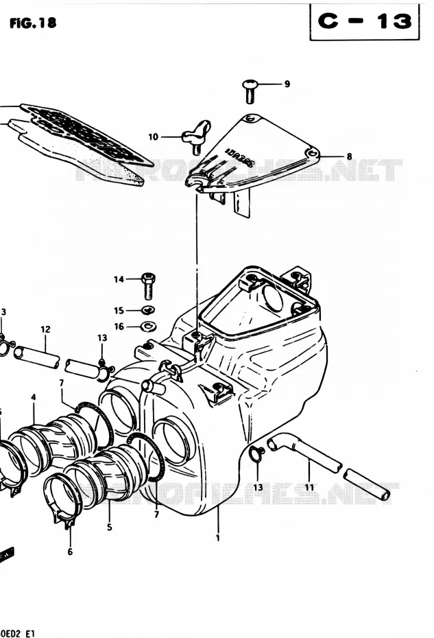 FILTRE A AIR Suzuki MOTO 450 GS-E 1982  GS450EZ